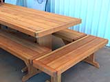 Constructed table & bench seats